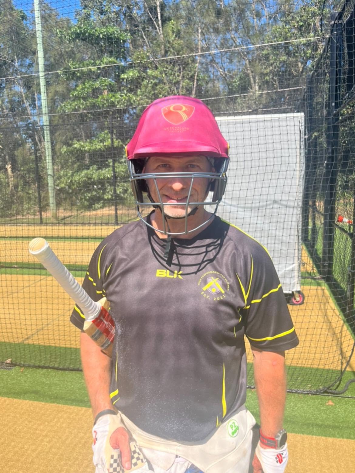 Adult batter in the nets
